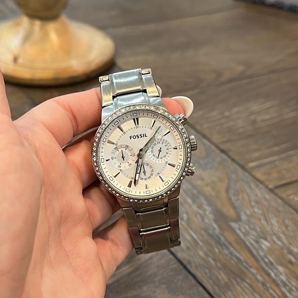 Fossil watch silver
